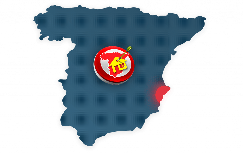 Costa Blanca location sur carte Espagne
