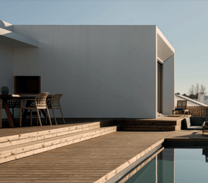 vu terrasse et piscine